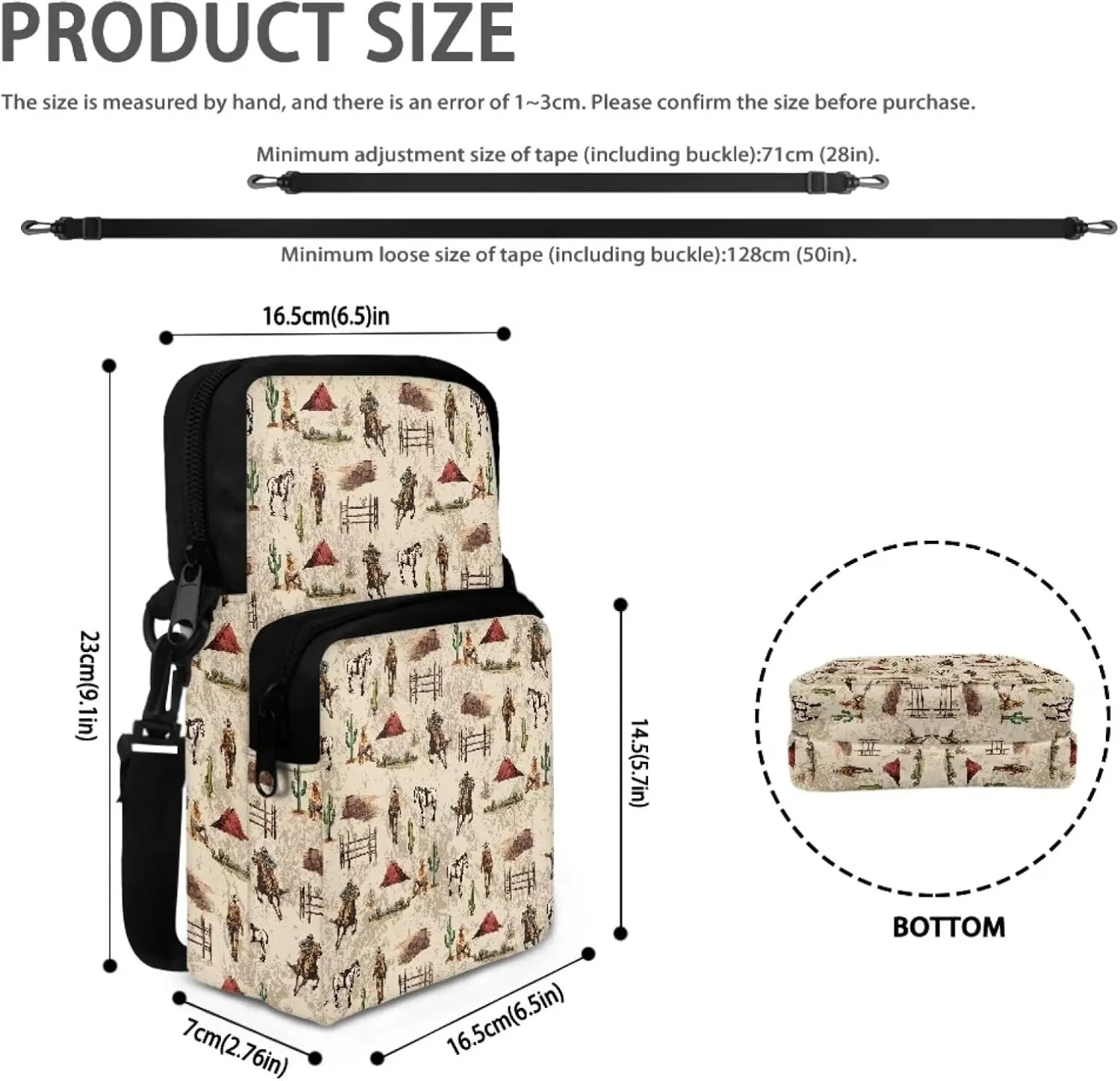 2 Layer Crossbody Bag, Lightweight Shoulder Bag Messenger Bags for Kids Girls Boys