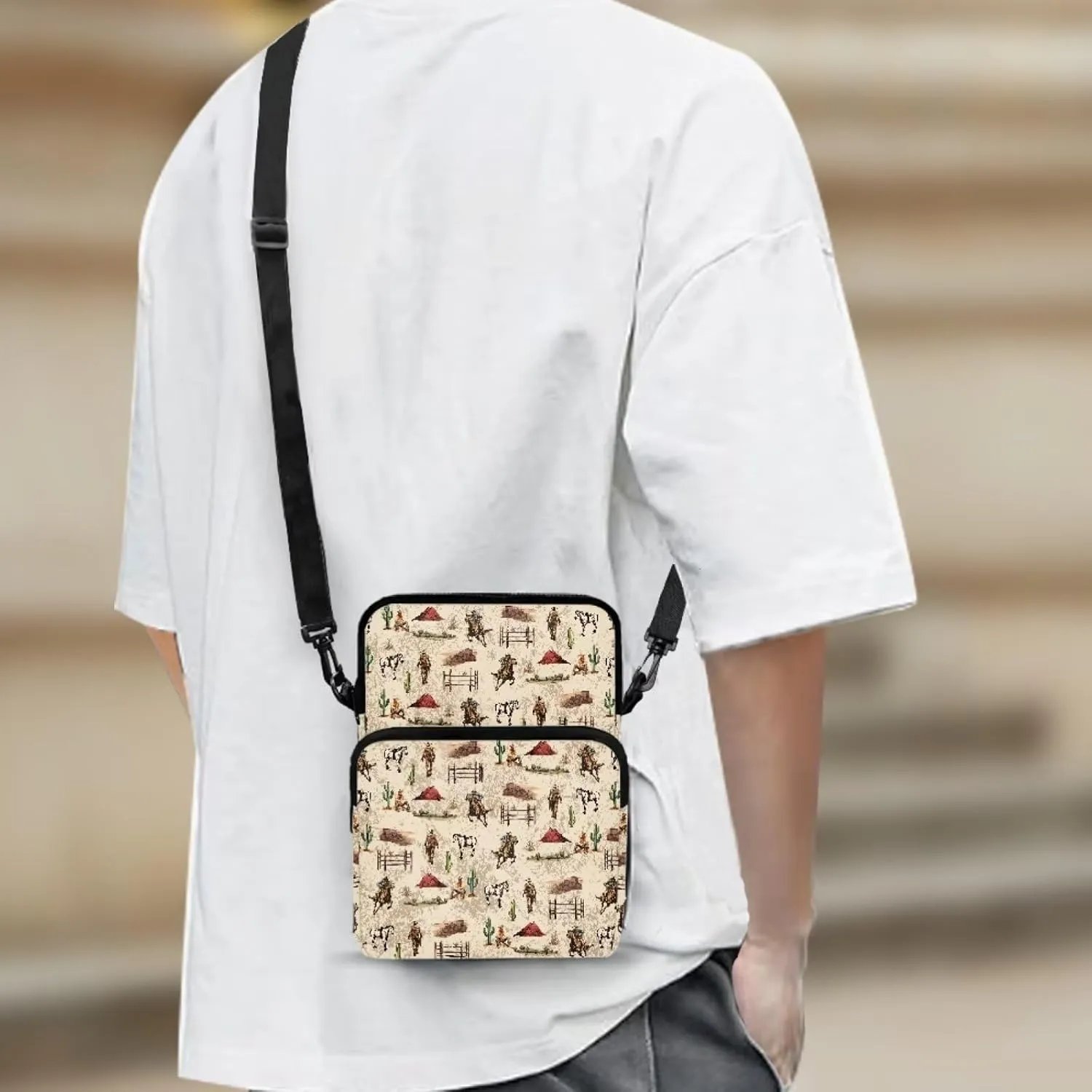 2 Layer Crossbody Bag, Lightweight Shoulder Bag Messenger Bags for Kids Girls Boys