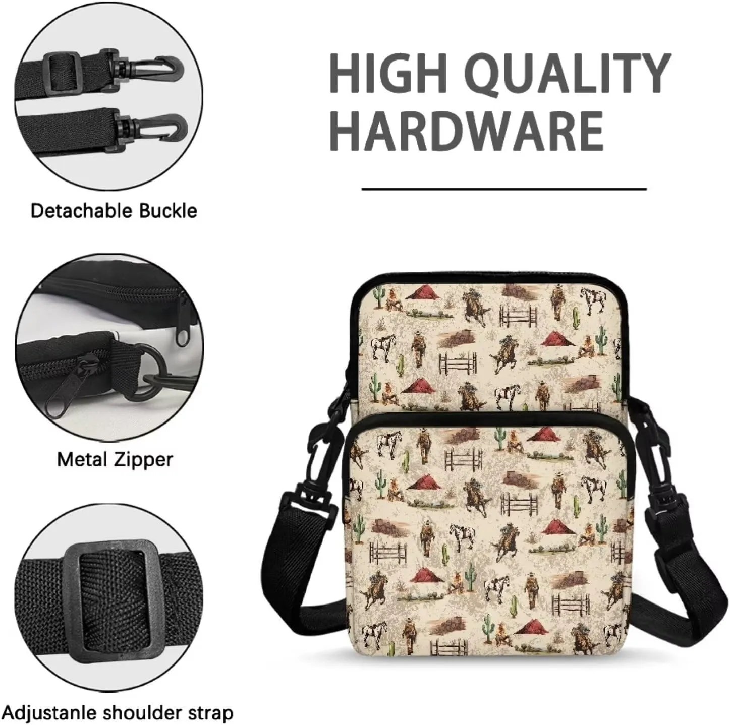 2 Layer Crossbody Bag, Lightweight Shoulder Bag Messenger Bags for Kids Girls Boys