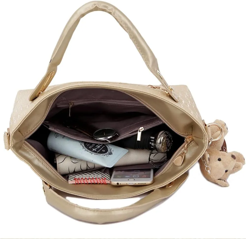 4pcs Set Handbags for Women Shoulder Bag Purse Card Holder Shopper Tote Satchels
