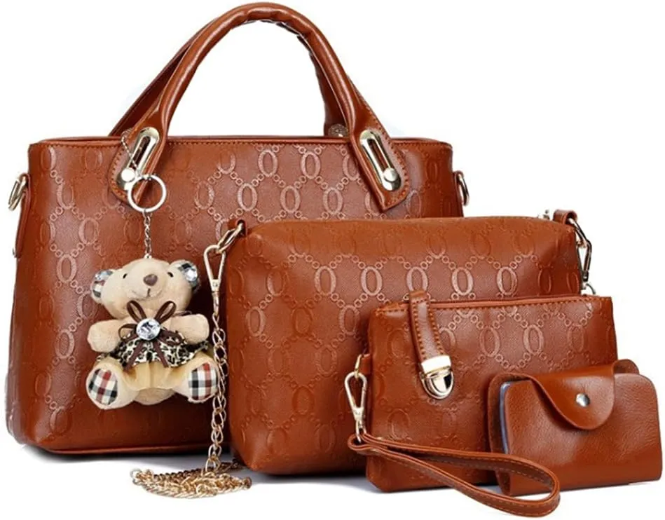 4pcs Set Handbags for Women Shoulder Bag Purse Card Holder Shopper Tote Satchels