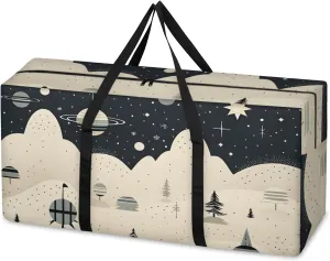 Abstract Galaxy Extra Large Moving Bags Heavy Duty Storage Bags Mystical Galaxy Cloth Wrap Around Handles Double Zipper Reusable Convenient Foldable Storage Tote for Travel Camping Space Save