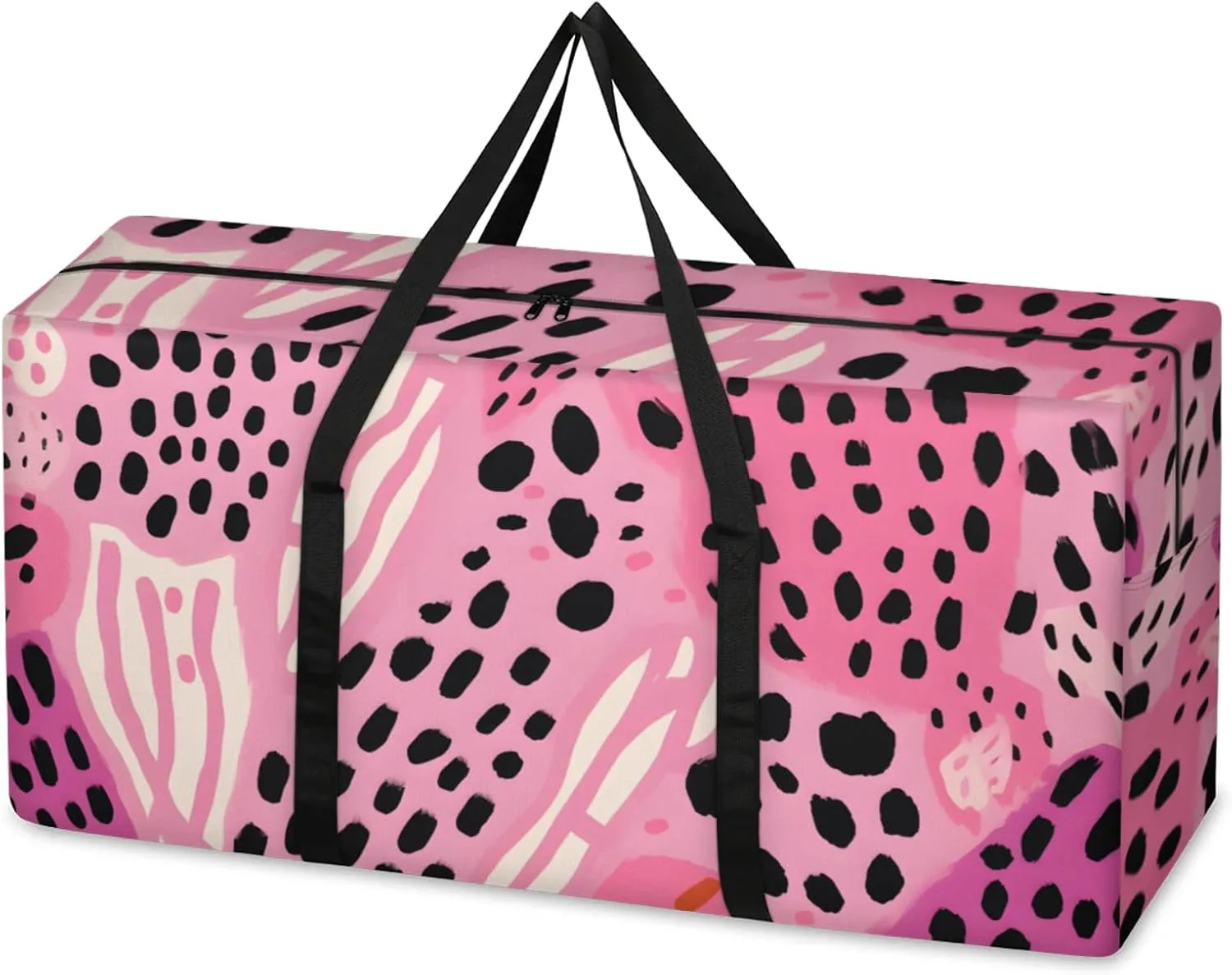 Abstract Graffiti Geometry Extra Large Moving Bags Heavy Duty Storage Bags Cloth Wrap Around Handles Double Zipper Reusable Convenient Foldable Storage Tote for Travel Camping Space Save