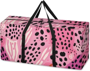 Abstract Graffiti Geometry Extra Large Moving Bags Heavy Duty Storage Bags Cloth Wrap Around Handles Double Zipper Reusable Convenient Foldable Storage Tote for Travel Camping Space Save