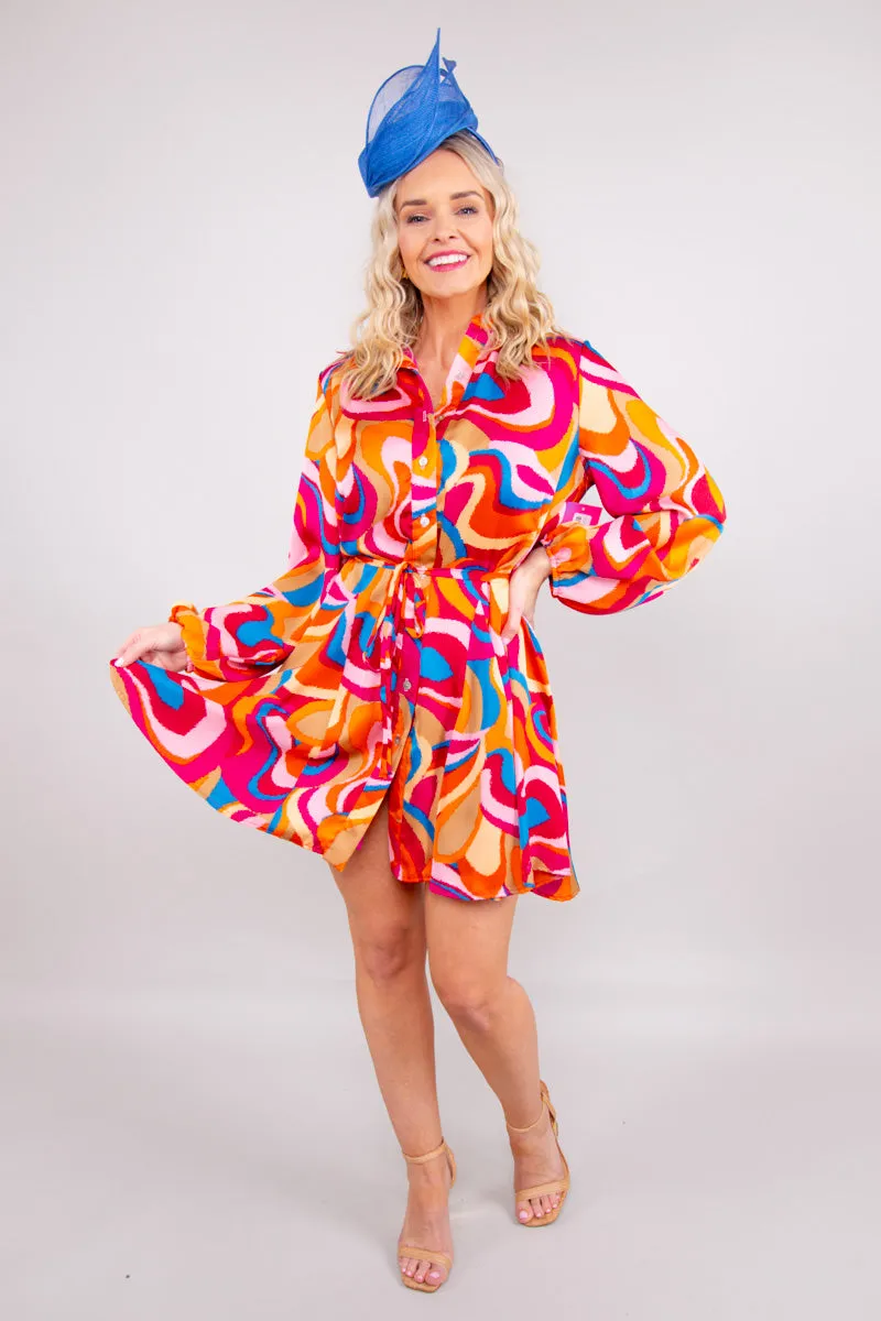 Alexis Dress-Retro Swirls