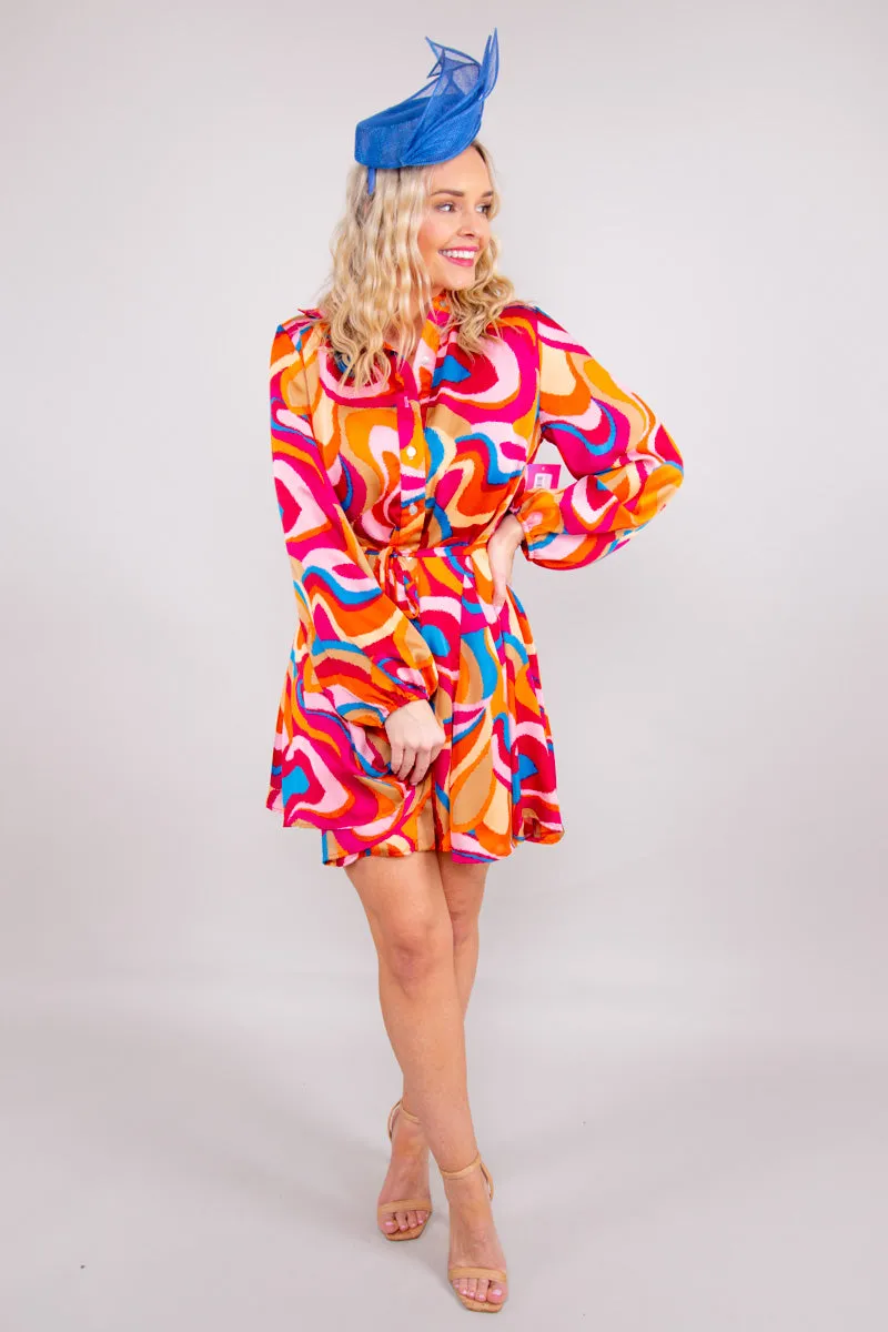 Alexis Dress-Retro Swirls