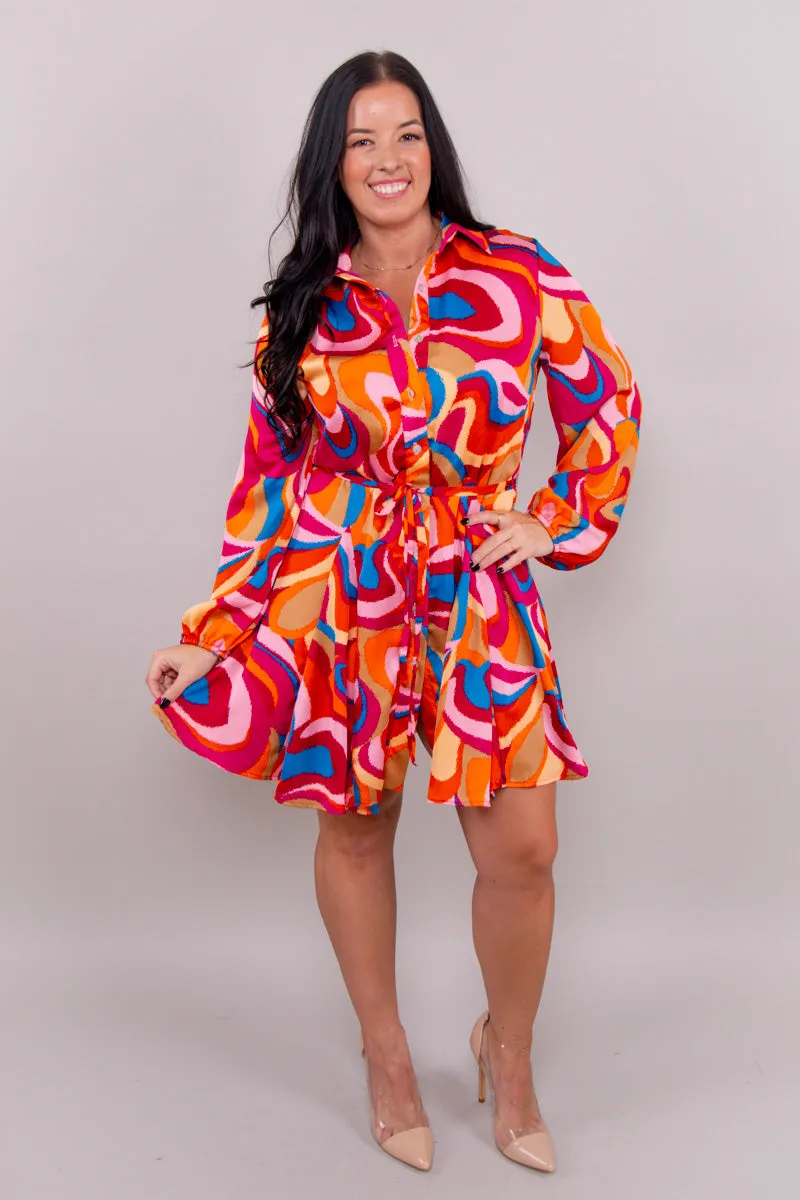 Alexis Dress-Retro Swirls