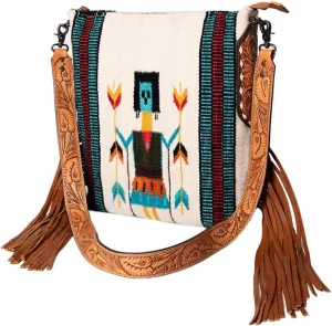 American Darling Messenger Bag Saddle Blanket Fabric Genuine Leather Western Women Bag Handbag Purse | Cute Messenger Bag | Leather Messenger Bag | Messenger Purse