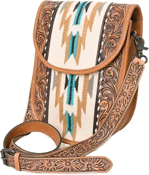 American Darling Messenger Bag Saddle Blanket Fabric Genuine Leather Western Women Bag Handbag Purse | Cute Messenger Bag | Leather Messenger Bag | Messenger Purse
