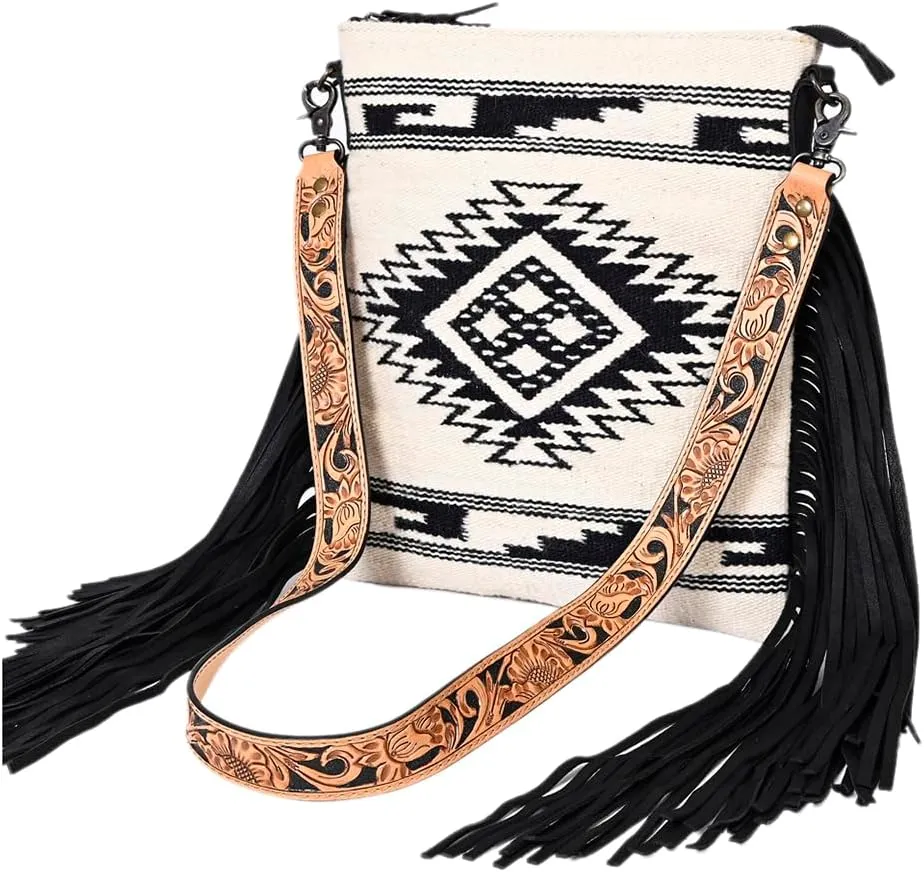 American Darling Messenger Hair On Genuine Leather Women Bag Western Handbag Purse