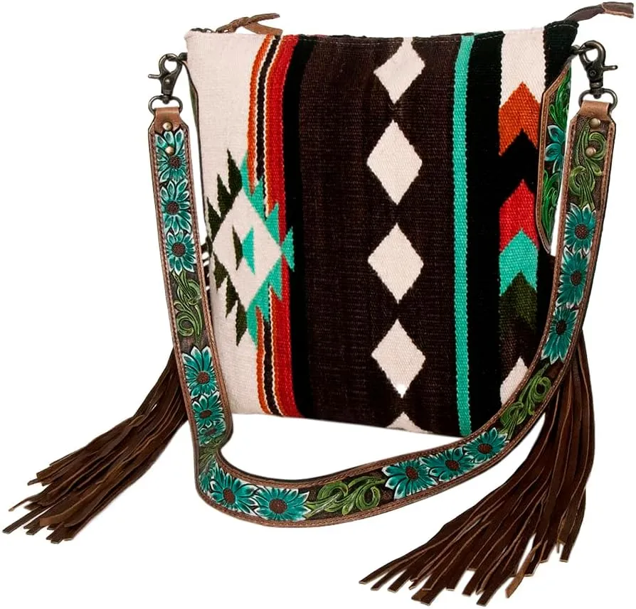 American Darling Saddle Blanket Genuine Leather Women Bag Western Handbag Purse