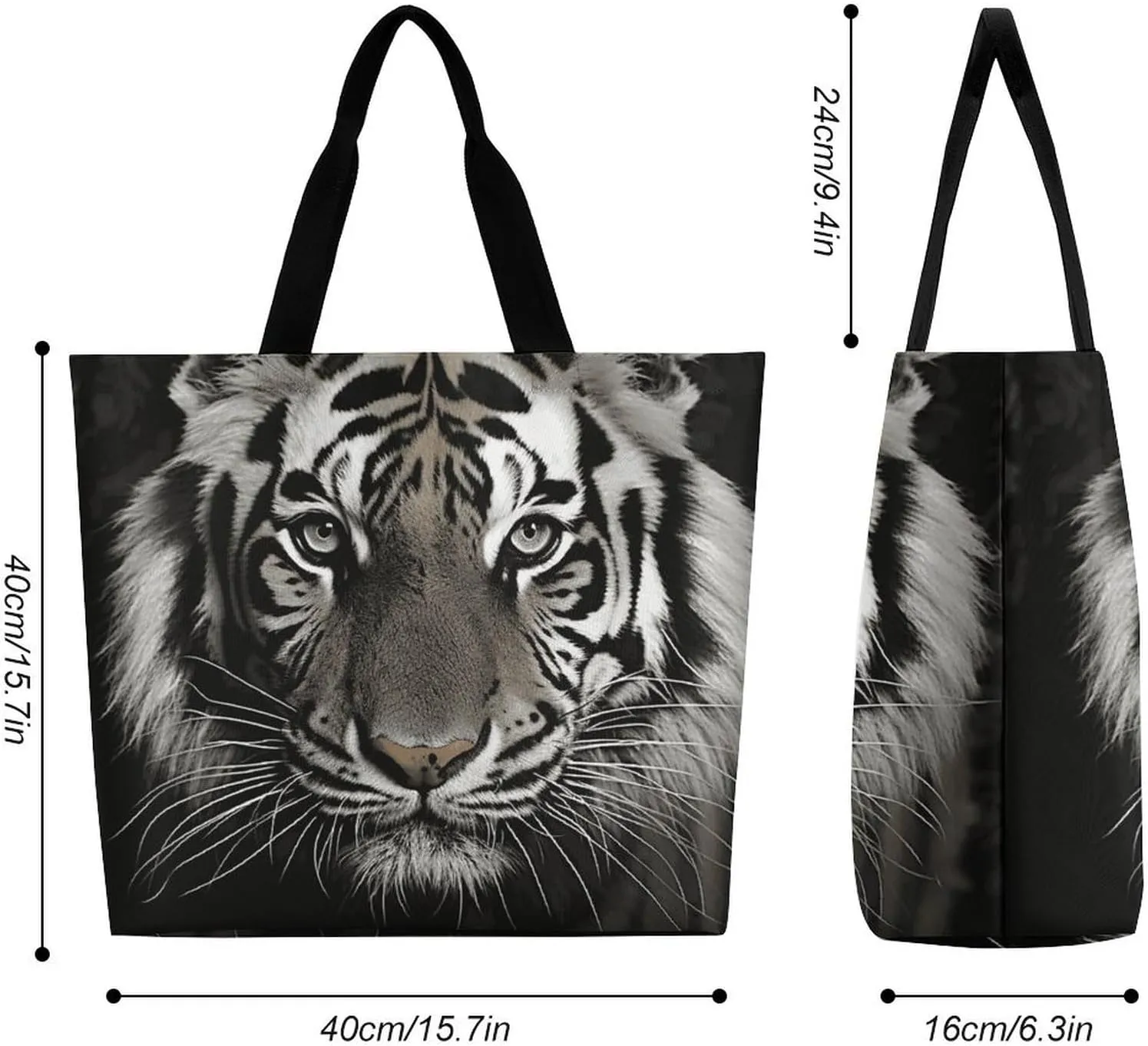 Animal Pug Dog Beach Bag Reusable Tote Bag Foldable Grocery Bags Women Shopping Bags for Daily Essentials