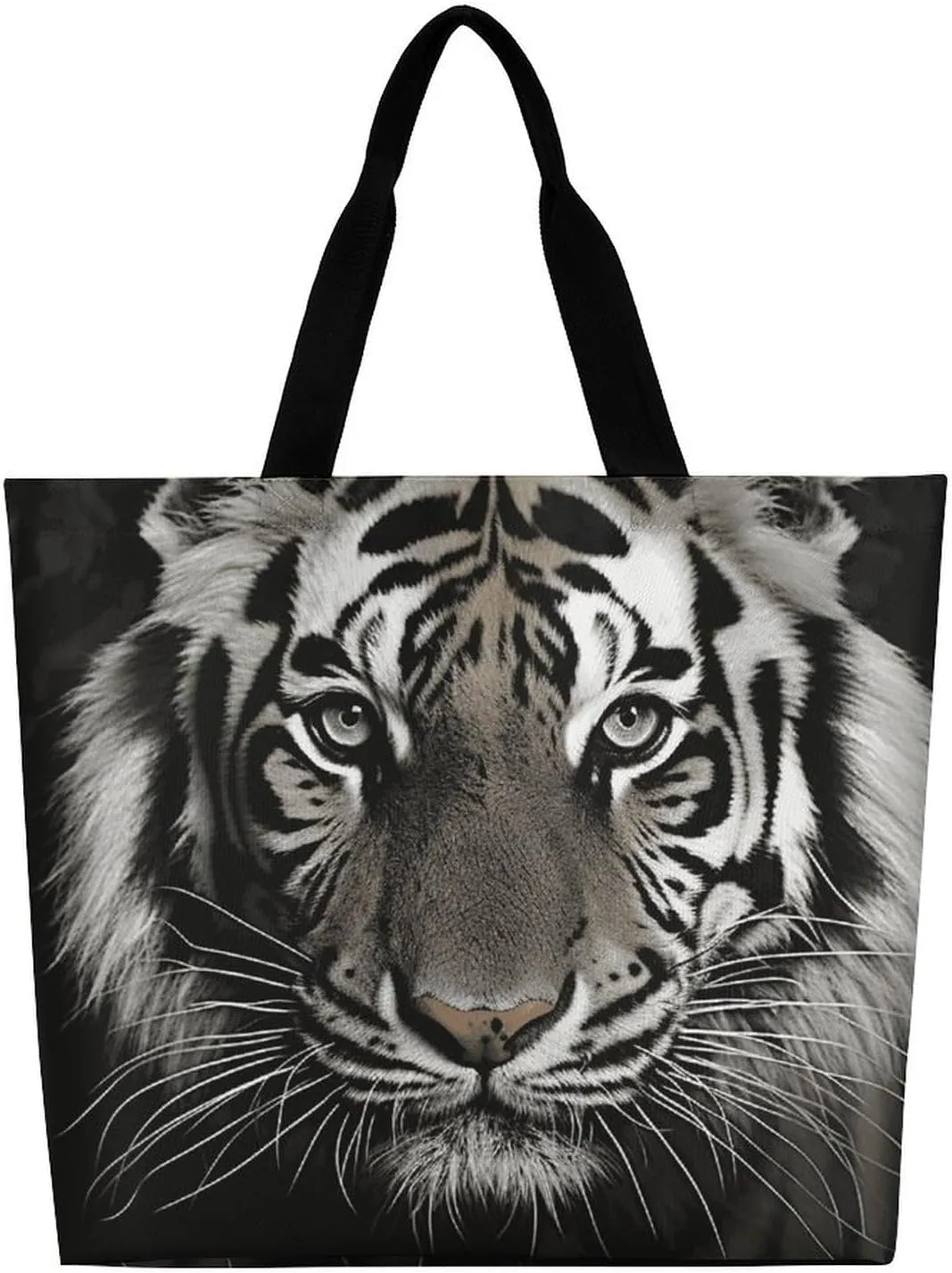 Animal Pug Dog Beach Bag Reusable Tote Bag Foldable Grocery Bags Women Shopping Bags for Daily Essentials