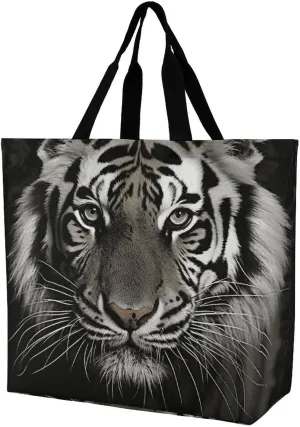 Animal Pug Dog Beach Bag Reusable Tote Bag Foldable Grocery Bags Women Shopping Bags for Daily Essentials