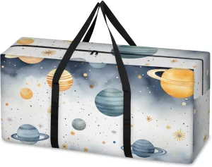 Artistic Galaxy Extra Large Moving Bags Heavy Duty Storage Bags Abstract Galaxy Cloth Wrap Around Handles Double Zipper Reusable Convenient Foldable Storage Tote for Travel Camping Space Save