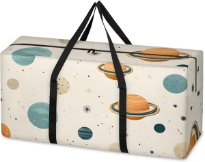 Artistic Galaxy Extra Large Moving Bags Heavy Duty Storage Bags Colorful Galaxy Cloth Wrap Around Handles Double Zipper Reusable Convenient Foldable Storage Tote for Travel Camping Space Save