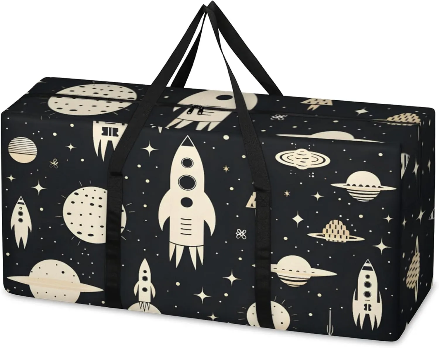 Artistic Galaxy Extra Large Moving Bags Heavy Duty Storage Bags Graffiti Galaxy Cloth Wrap Around Handles Double Zipper Reusable Convenient Foldable Storage Tote for Travel Camping Space Save