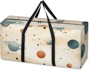Artistic Galaxy Extra Large Moving Bags Heavy Duty Storage Bags Watercolor Galaxy Cloth Wrap Around Handles Double Zipper Reusable Convenient Foldable Storage Tote for Travel Camping Space Save