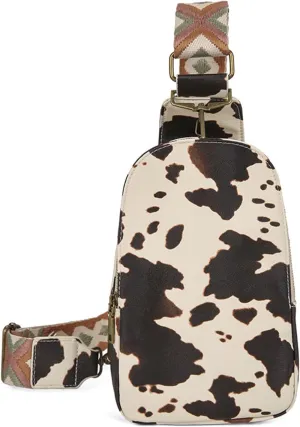 Bags for Women Women's Crossbody Bags Women's Bags Chest Bags Retro Print Waist Bags(Cow)