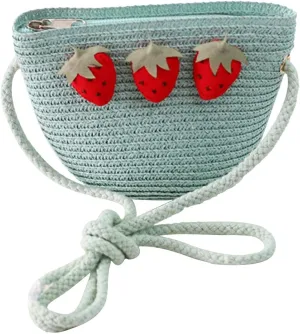 BagsStraw Woven Solid ColorTravelLittle Girls Mens Shoulder Bag (Light blue, One Size)