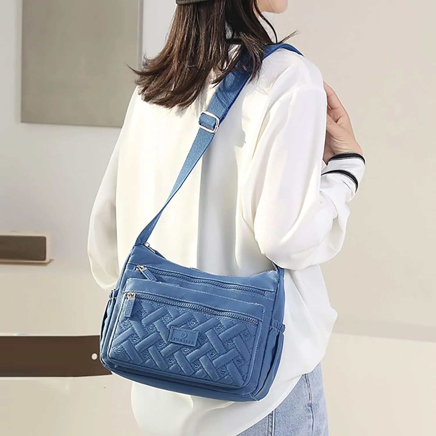 Beach Tote Bag Small Retro Zipper Cell Phone Bags Shoulder Bags Crossbody Handbags Suitable For Beach Shopping Travel F