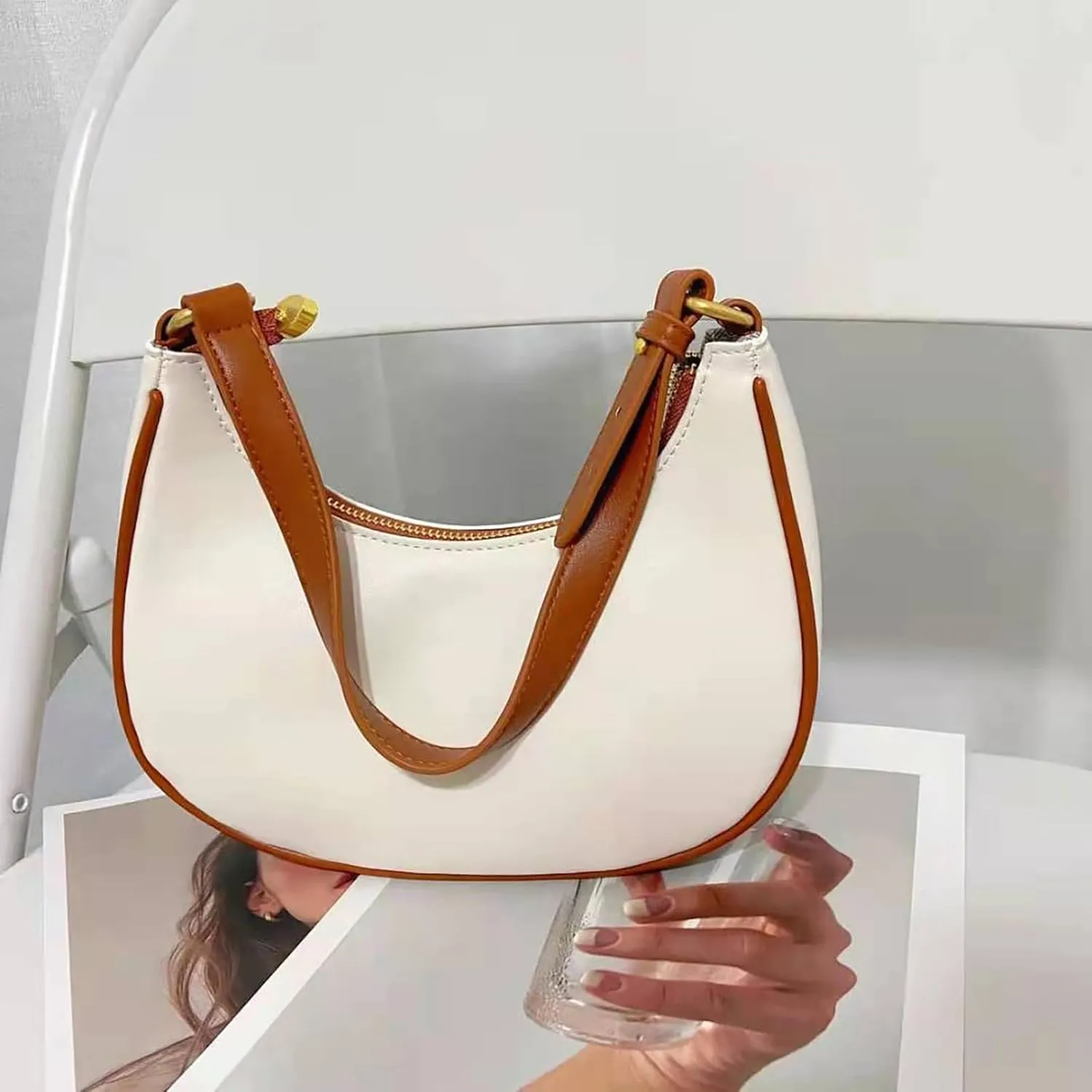 Beach Tote Bag Small Retro Zipper Cell Phone Bags Shoulder Bags Crossbody Handbags Suitable For Beach Shopping Travel F