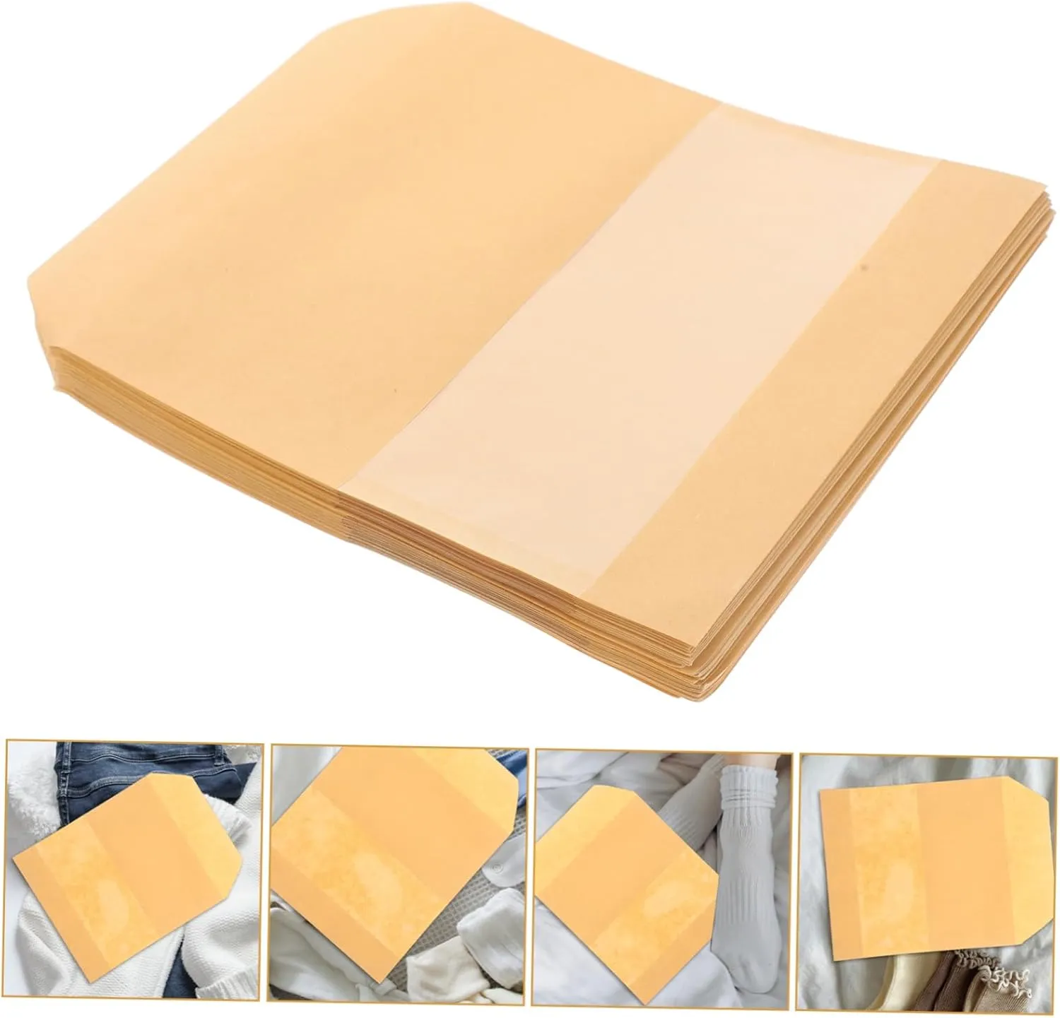 BESTYASH 3sets Paper Packing Bags 100 Count Multi-use Sealing Pouches Travel Underwear Socks Shoes 50pcs*3