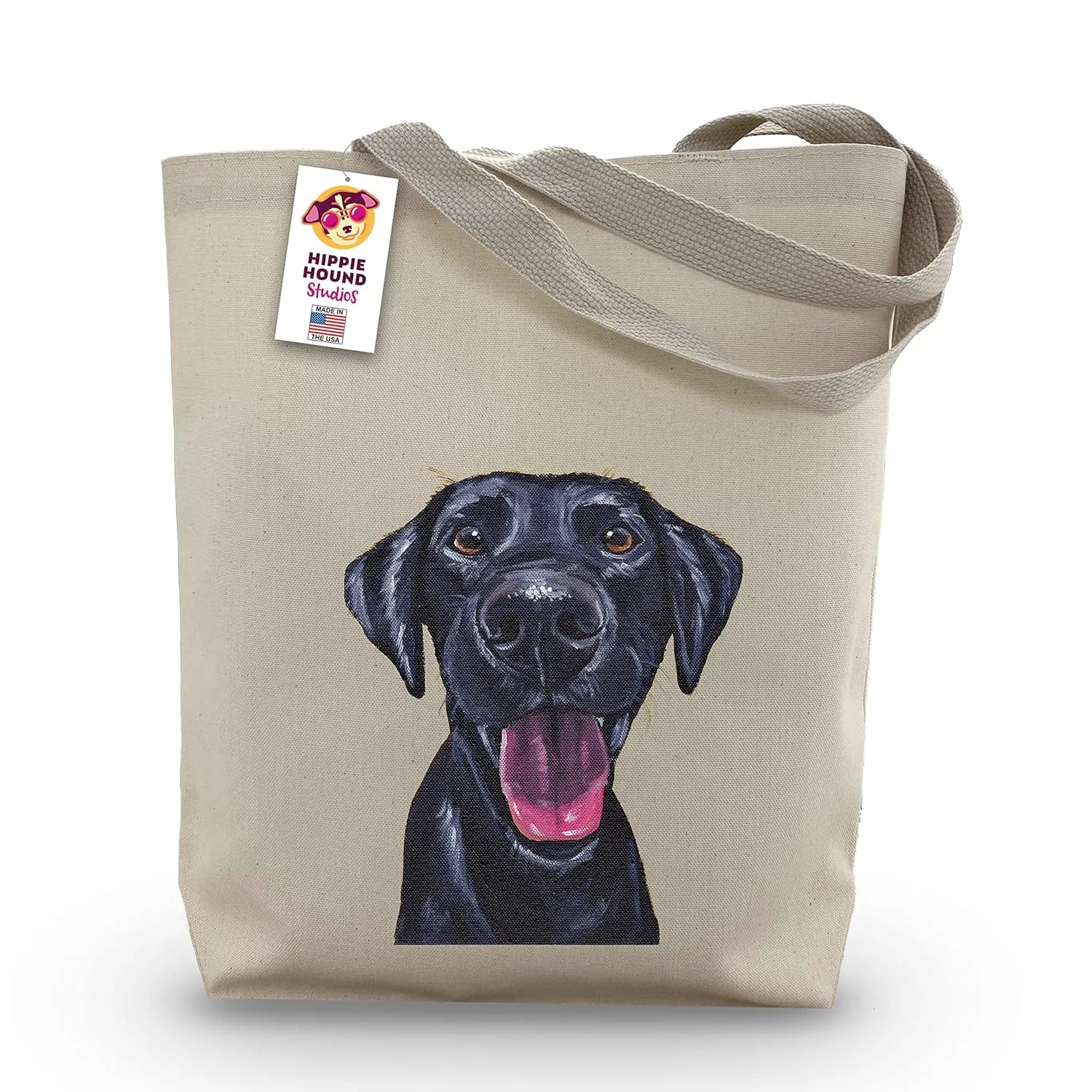 Black Lab Tote Bag - Labrador Tote bag -Black Lab Gifts - Dog Tote Bag - Dog Gifts - Dog Totes - Handmade - Canvas Tote - Shopping Bag - Lab Christmas Gift- Grocery Bag - Handbag - Beach Bag