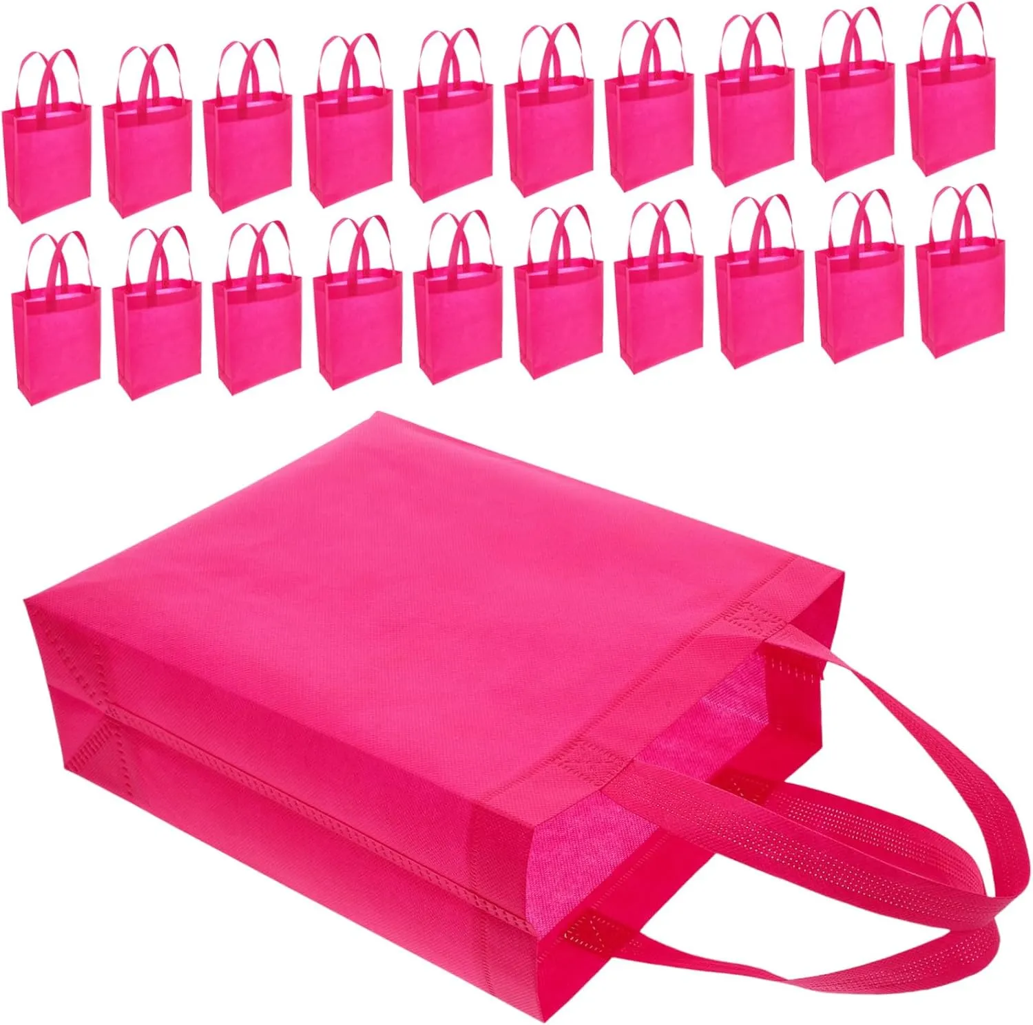 Blank Non Woven Tote Bags with Handles Reusable Grocery Shopping Bags for DIY Events and Treat Holders