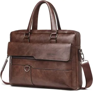 Briefcase Bag Business PU Leather Shoulder Messenger Bags Office Handbag Laptop Bag