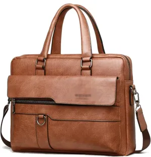 Briefcase Bag Business PU Leather Shoulder Messenger Bags Office Handbag Laptop Bag
