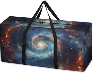 Bright Galaxy Extra Large Moving Bags Heavy Duty Storage Bags Abstract Galaxy Cloth Wrap Around Handles Double Zipper Reusable Convenient Foldable Storage Tote for Travel Camping Space Save