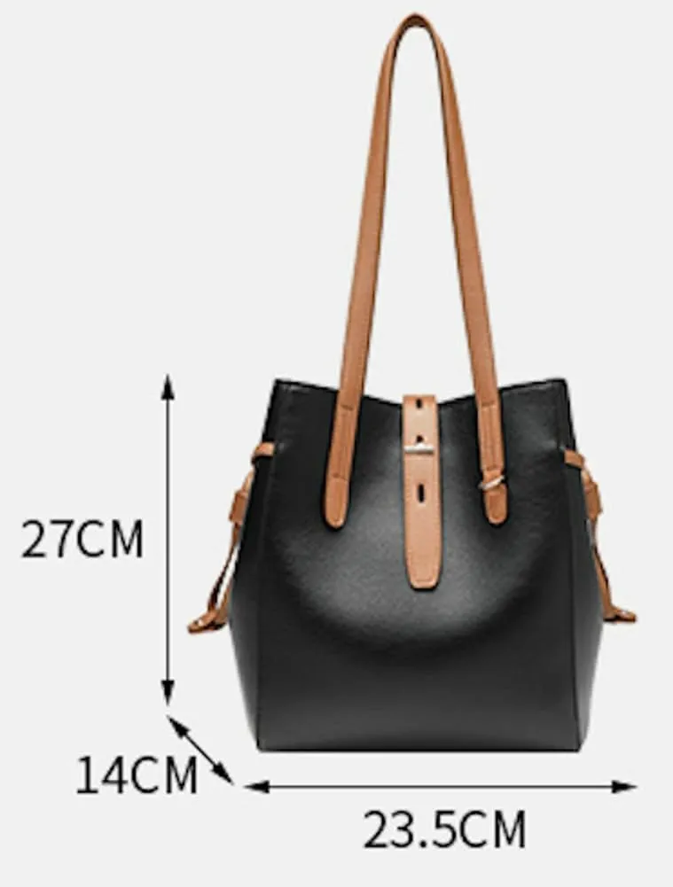 Bucket Shoulder Bags for Women Vegan Leather Tote Purses Handbags Large Trendy Work Top Handle Satchels