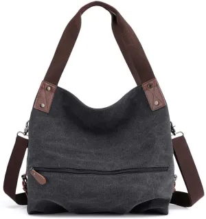 Bucket Shoulder Vintage Canvas Tote Women's Bags Handbag Bag Shopper Small Bag Mens Bags Shoulder (Black, One Size)