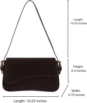 Burgundy Suede Crossbody Bags for Women Y2K Purse Suede Red Satchels Fall Wine Colored Purse