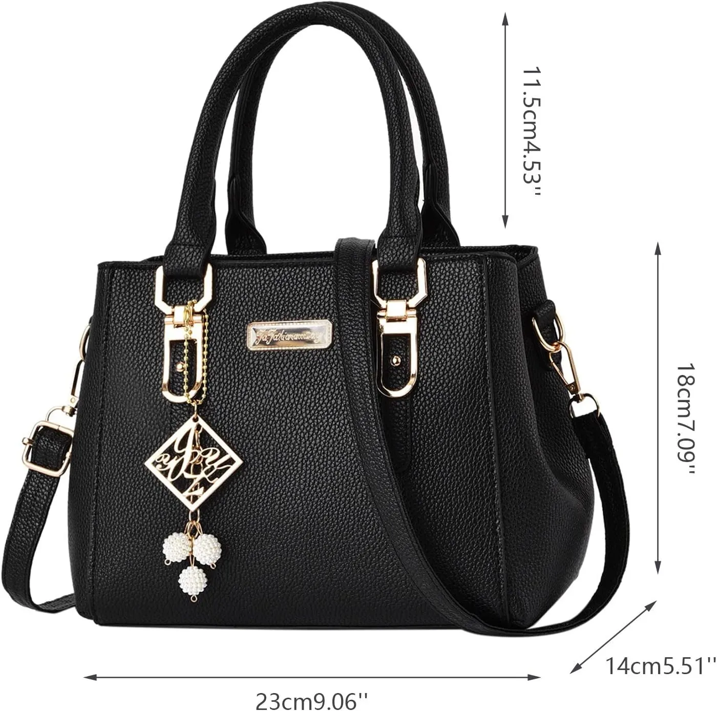 Casual Leather Messenger Bag Large Capacity Handbag Fashion Womens Bags over The Shoulder Bags for (Black, One Size)