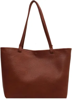 Casual Tote Bags for Women Soft Shoulder Purses Ladies Large Top Handle Handbag Working Satchels 2pcs