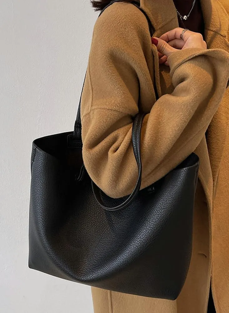 Casual Tote Bags for Women Soft Shoulder Purses Ladies Large Top Handle Handbag Working Satchels 2pcs