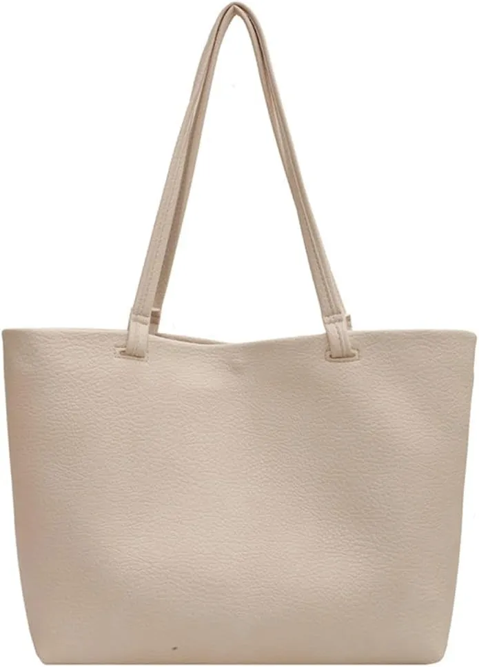 Casual Tote Bags for Women Soft Shoulder Purses Ladies Large Top Handle Handbag Working Satchels 2pcs