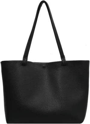 Casual Tote Bags for Women Soft Shoulder Purses Ladies Large Top Handle Handbag Working Satchels 2pcs