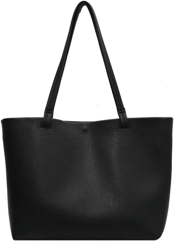 Casual Tote Bags for Women Soft Shoulder Purses Ladies Large Top Handle Handbag Working Satchels 2pcs