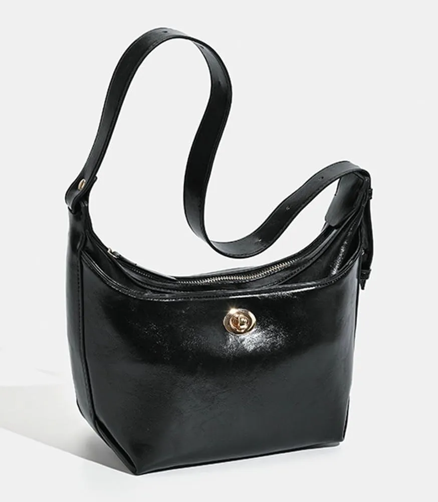 Casual Vegan Leather Shoulder Bag for Women Small Dumpling Y2k Tote Purse Trendy Ladies Handbag Satchels 2025