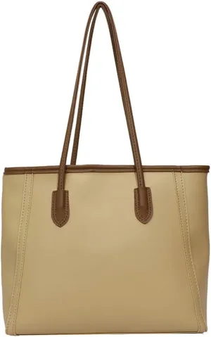 Casual Vegan Leather Tote Bags for Women Large Working Shoulder Purse Ladies Top Handle Handbags Satchels