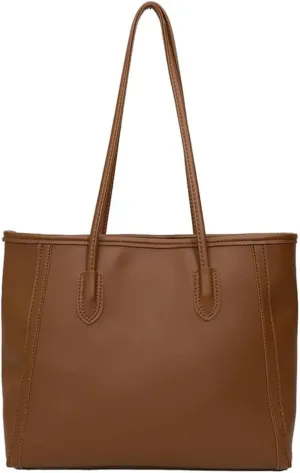 Casual Vegan Leather Tote Bags for Women Large Working Shoulder Purse Ladies Top Handle Handbags Satchels