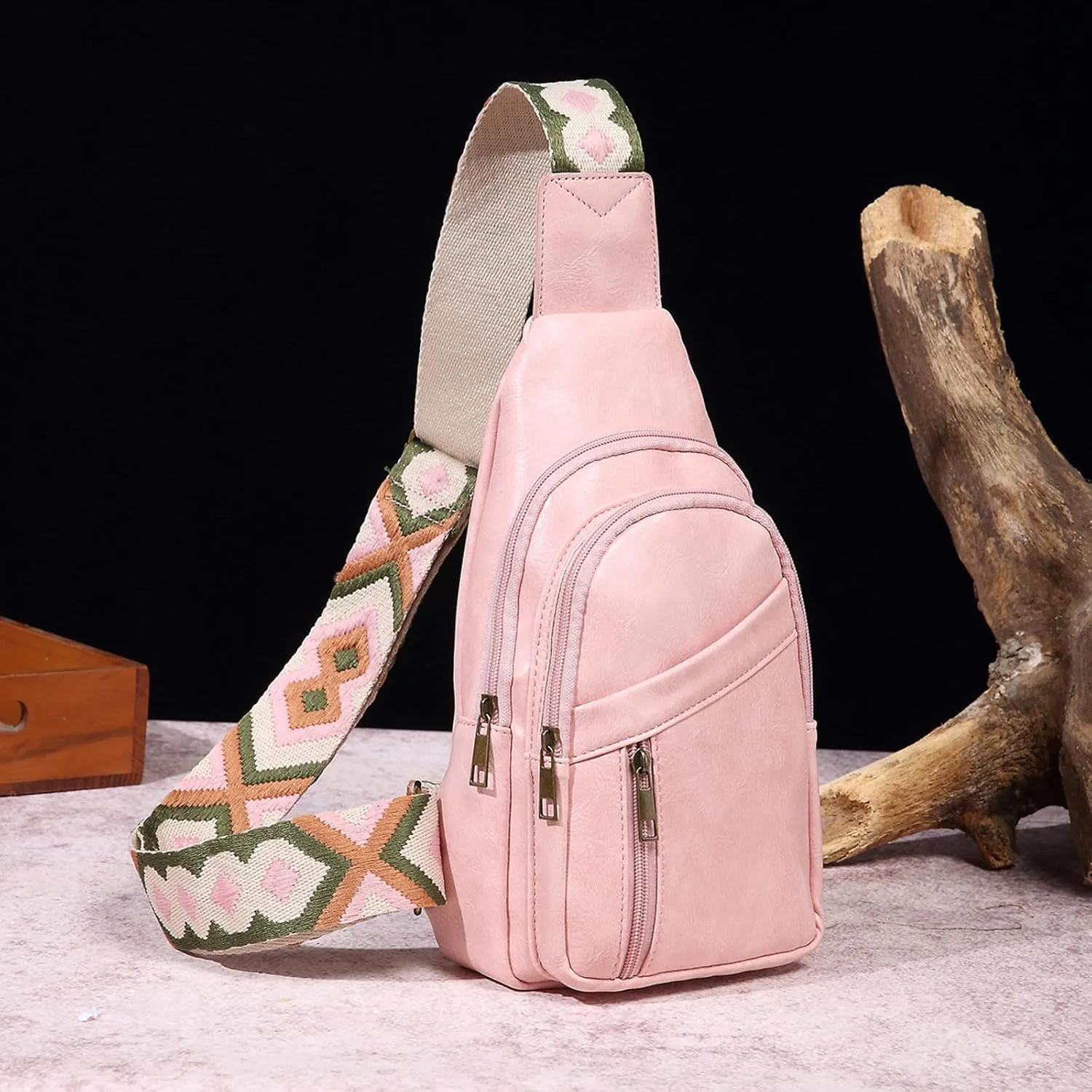 Chest Strap Small Folding Pack for Walking Women Shoulder Bag Fashion New Pattern Simple Retro Casual Chest Bag