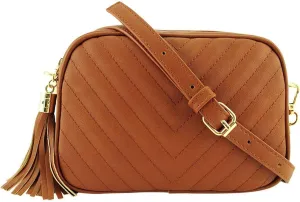 Color Messenger Zipper HnadBag Women Shoulder Solid Fashion Bags Tassel Bag Bag Lunch Bags with (Brown, One Size)