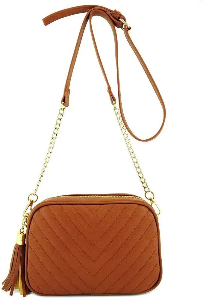 Color Messenger Zipper HnadBag Women Shoulder Solid Fashion Bags Tassel Bag Bag Lunch Bags with (Brown, One Size)