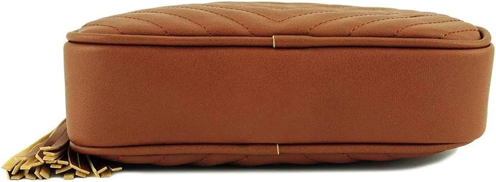 Color Messenger Zipper HnadBag Women Shoulder Solid Fashion Bags Tassel Bag Bag Lunch Bags with (Brown, One Size)