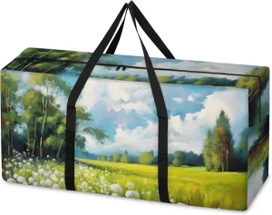 Colorful Dandelion Extra Large Moving Bags Heavy Duty Storage Bags Dreamy Dandelion Cloth Wrap Around Handles Double Zipper Reusable Convenient Foldable Storage Tote for Travel Camping Space Save