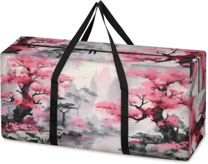 Colorful Forest Extra Large Moving Bags Heavy Duty Storage Bags Fantastic Forest Cloth Wrap Around Handles Double Zipper Reusable Convenient Foldable Storage Tote for Travel Camping Space Save